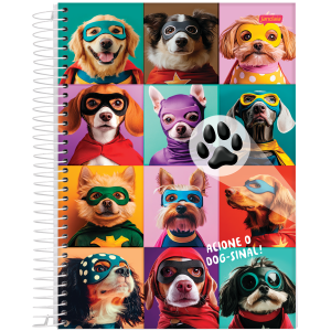 CADERNO 1/4 80FLS CAPA DURA ESPIRAL PETS LOVE JANDAIA