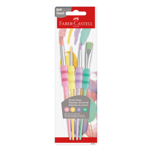 KIT PINCEL SOFT TOUCH 4 UNIDADES TOM PASTÉIS FABER CASTELL
