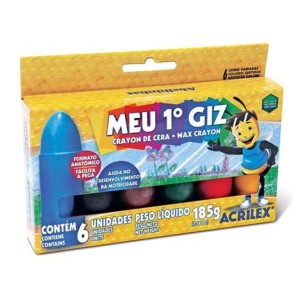 MEU 1° GIZ DE CERA COM 6 CORES REF.9506 ACRILEX