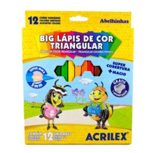 LAPIS 12 CORES JUMBO COM APONTADOR  REF.09697 ACRILEX