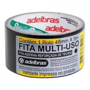 FITA SILVER TAPE PRETA 48MM x 5M ADELBRAS